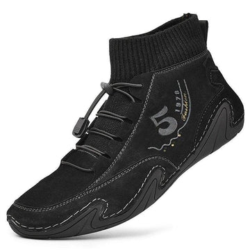 Men's Plus Sizes Rubber Band Suede Socks Retro Ankle Boots